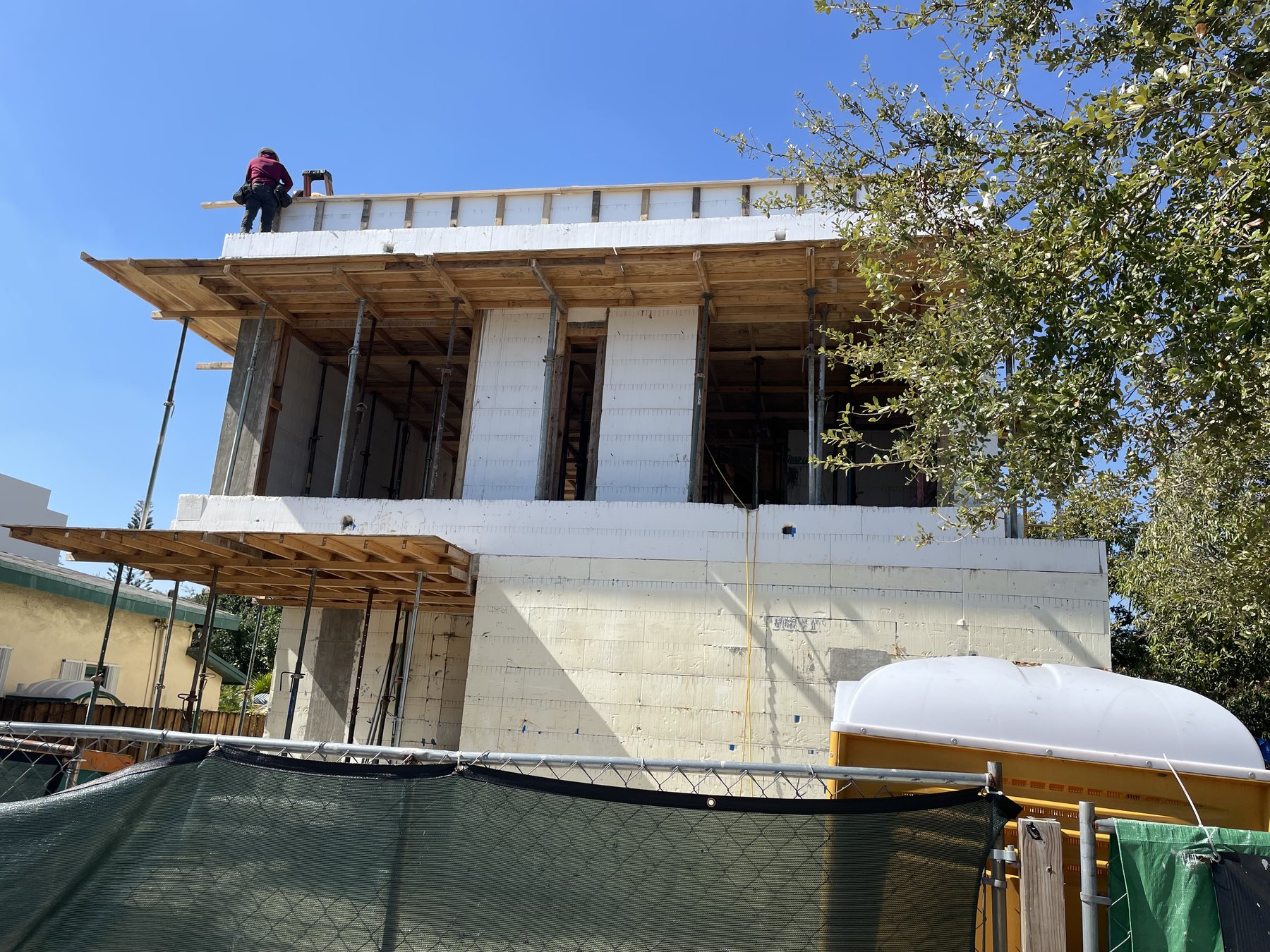 Construction record of the concrete front formwork at Elizabeth Street Residence in Miami.