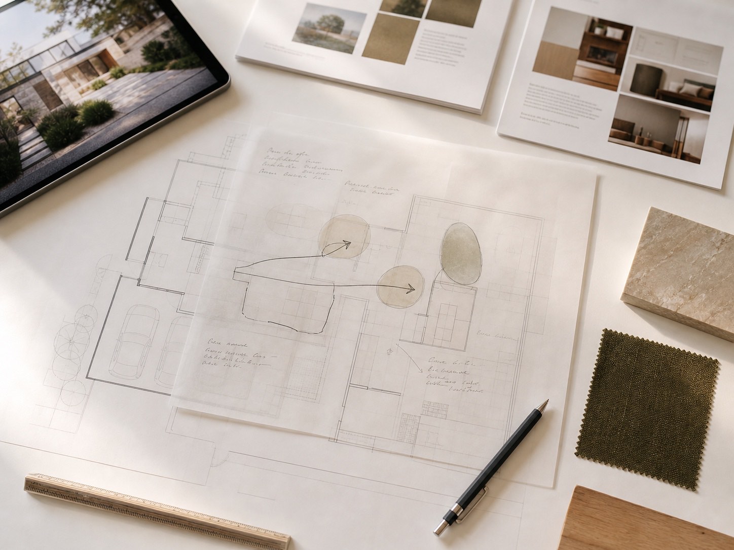 Pre-purchase architectural assessment report with existing plans, annotated observations and preliminary renovation strategies