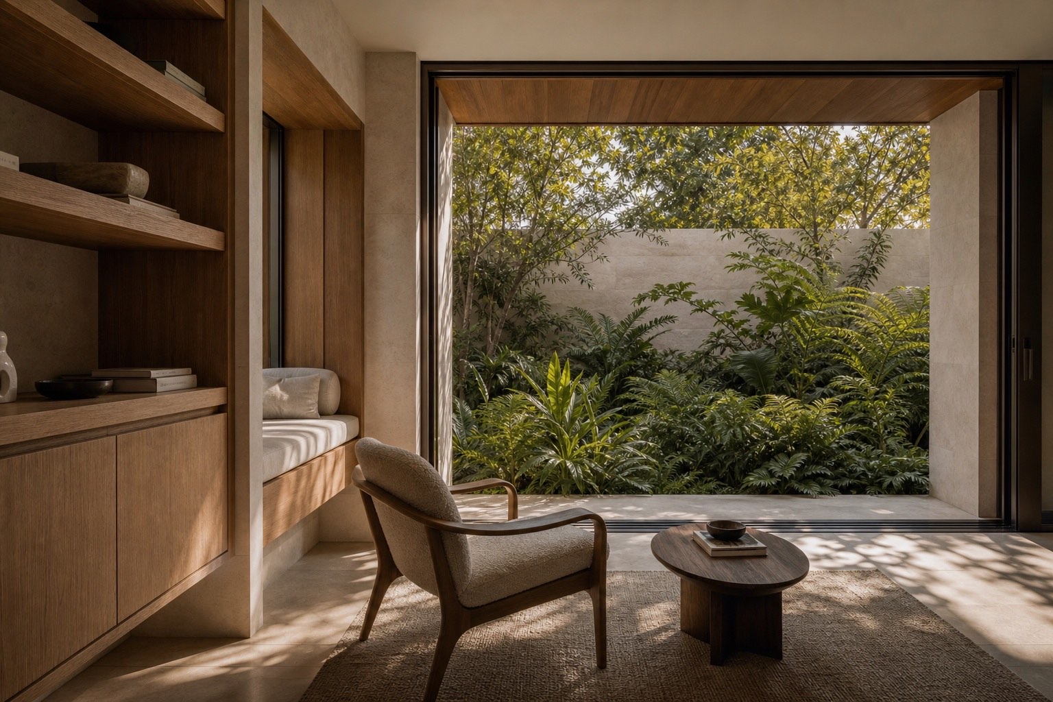 Wellness-focused ESSENCE room connected to filtered daylight, garden and quiet retreat