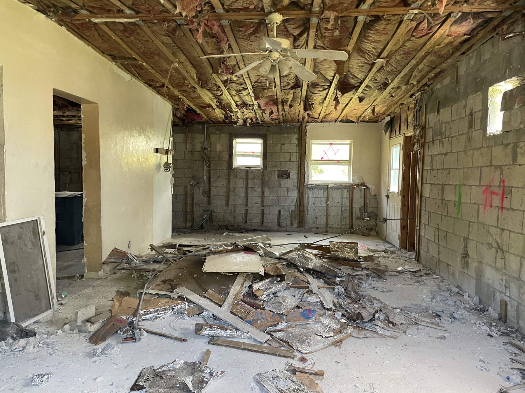 Interior shell of Frow Avenue Residence during complete construction and spatial reorganization
